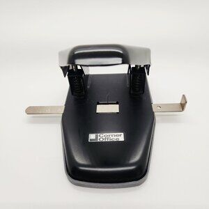 Corner Office Two Hole Punch Black Silver Works Good Legal Documents for Files